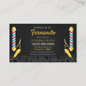 理髪店のテンプレート(理容師の棒およびクリッパー) 名刺 (正面)