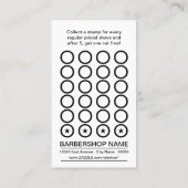 理髪店のパンクのスカルのパンチカード ロイヤリティカード (裏面)