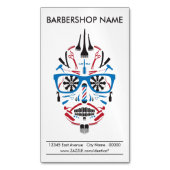 理髪店のパンクのスカル マグネット名刺 (正面縦)