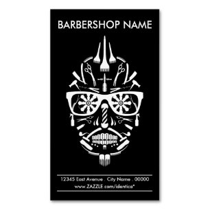 理髪店のパンクのcalavera マグネット名刺