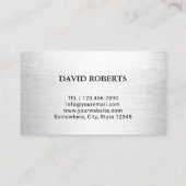 理髪店のヘアーサロンのモダンな銀製のミニマリスト 名刺 (裏面)