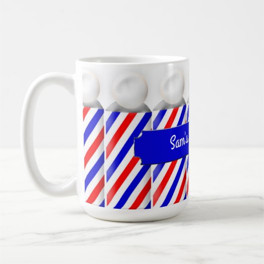 理髪店のポーランド人のマグ-あなたの名前を個人化して下さい コーヒーマグカップ (左)