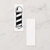 理髪店のポーランド人白黒カード スキニー名刺 (正面/裏面)