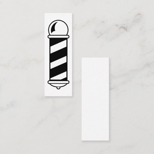 理髪店のポーランド人白黒カード スキニー名刺 (正面/裏面)