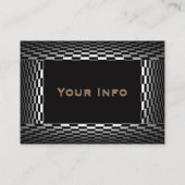 理髪店のヴィンテージの黒、白は、市松模様になります 名刺 (裏面)