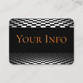 理髪店のヴィンテージの黒、白は、市松模様になります 名刺 (裏面)