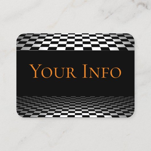 理髪店のヴィンテージの黒、白は、市松模様になります 名刺 (裏面)