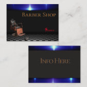 理髪店のヴィンテージの黒、白は、市松模様になります 名刺 (正面/裏面)