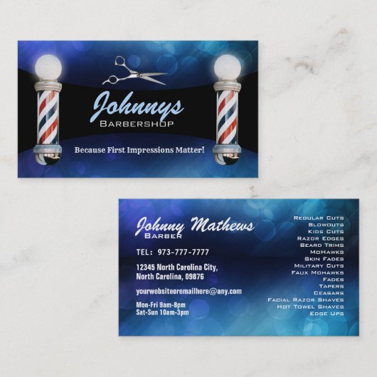 理髪店の名刺 名刺 (正面/裏面)