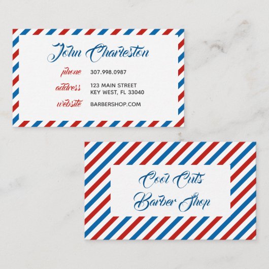 理髪店の名刺 名刺 (正面/裏面)