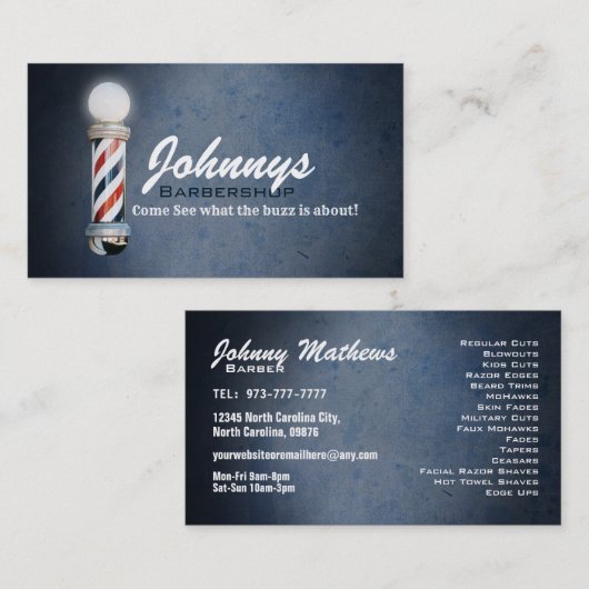 理髪店の名刺 名刺 (正面/裏面)