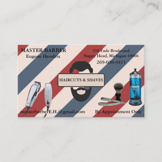 理髪店の名刺 名刺 (正面)