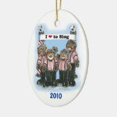 理髪店の四つ組のオーナメント セラミックオーナメント (左)