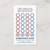 理髪店の棒のパンチカード ロイヤリティカード (裏面)