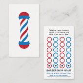 理髪店の棒のパンチカード ロイヤリティカード (正面/裏面)