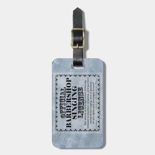 理髪店の歌声免許 ラゲッジタグ (正面縦)