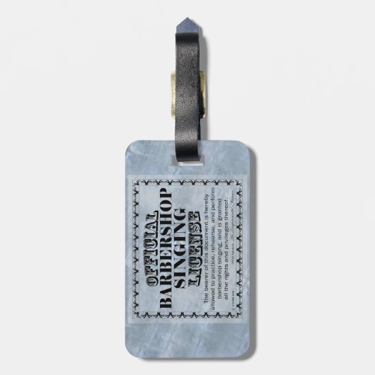 理髪店の歌声免許 ラゲッジタグ (裏面縦)