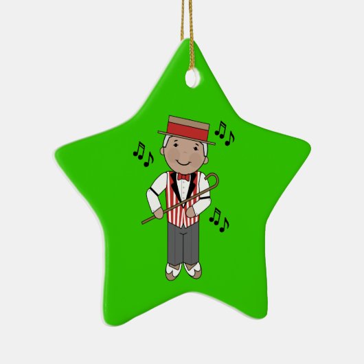 理髪店の歌手音楽クリスマスのオーナメントのギフト セラミックオーナメント (右)