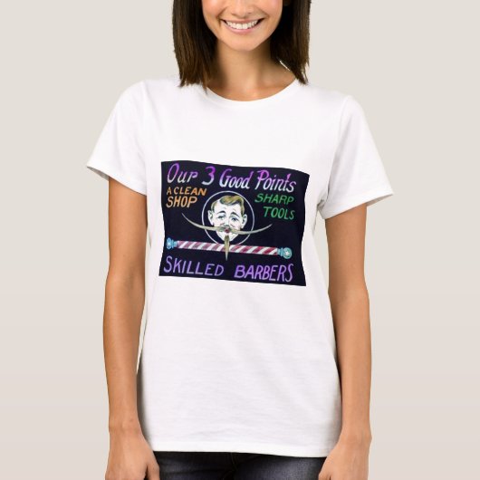 理髪店の理容師はあなたのビジネスを広告します Tシャツ (正面)