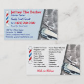 理髪店の理容師(理容師の棒およびクリッパー) 名刺 (正面/裏面)