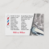 理髪店の理容師(理容師の棒およびクリッパー) 名刺 (裏面)