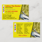 理髪店の理容師(理容師の棒およびクリッパー) 名刺 (正面/裏面)