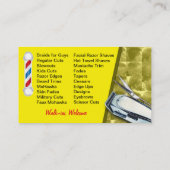 理髪店の理容師(理容師の棒およびクリッパー) 名刺 (裏面)