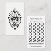 理髪店の砂糖のスカルのスタンプカード ロイヤリティカード (正面/裏面)