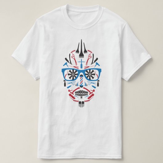 理髪店の砂糖のスカル Tシャツ (デザイン正面)