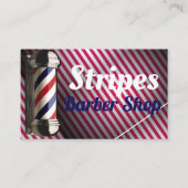 理髪店の赤及び余りに白のストライプおよび青 名刺 (正面)