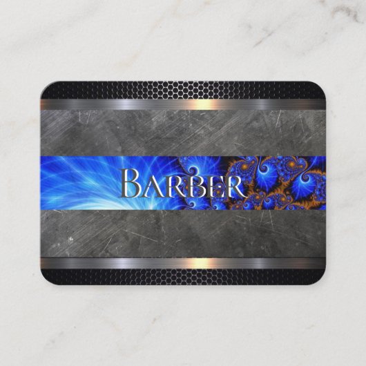 理髪店の青の抽象芸術 名刺 (正面)