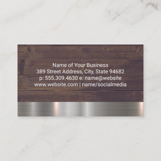 理髪店はさみ |金属（木材） 名刺 (裏面)