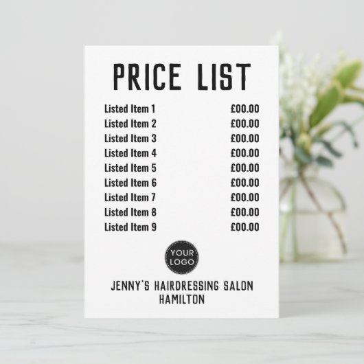 理髪店または美容院の価格表カード シーズンカード (スタンド正面)