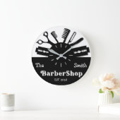 理髪店パーソナライズされた ラージ壁時計 (ホーム)