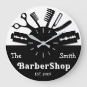 理髪店パーソナライズされた ラージ壁時計 (正面)