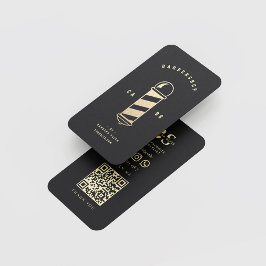 理髪店ヘアスタイリスト理容師ポールブラック 名刺