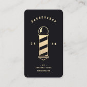 理髪店ヘアスタイリスト理容師ポールブラック 名刺 (正面)