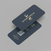 理髪店ヘアスタイリスト金ゴールド理容師ポール 名刺