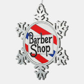 理髪店 スノーフレークピューターオーナメント (右)
