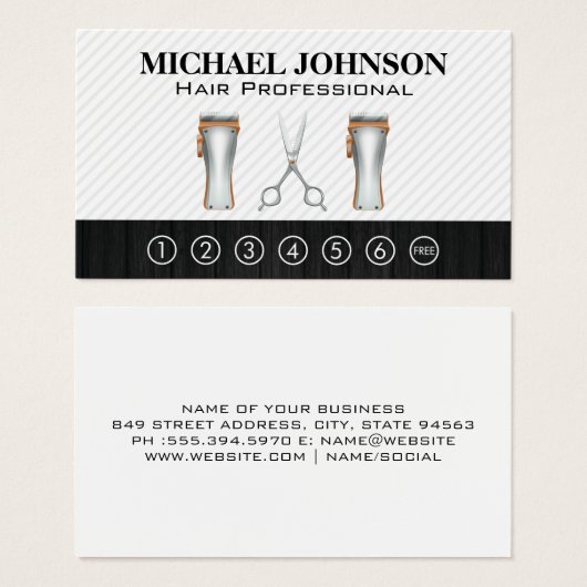 理髪店 |パンチカード (正面&裏面)