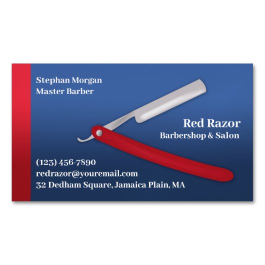 理髪店 マグネット名刺 (正面)