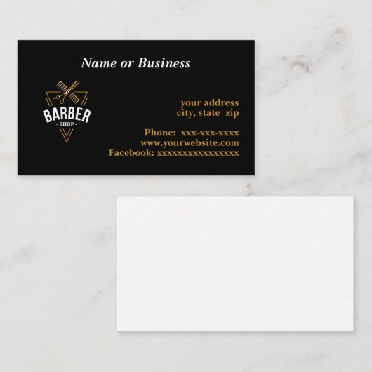 理髪店 名刺 (正面/裏面)