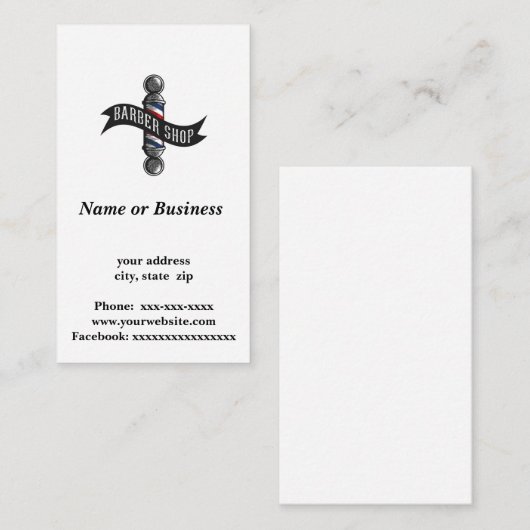 理髪店 名刺 (正面/裏面)