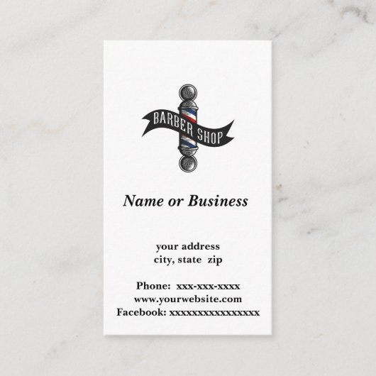 理髪店 名刺 (正面)