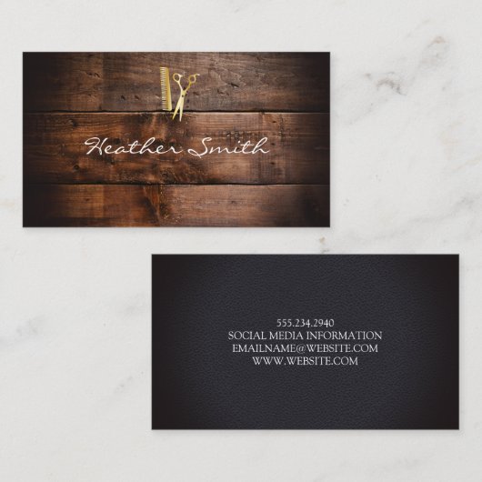 理髪店 | 木材シアー 名刺 (正面/裏面)