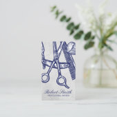 理髪店 | 美容師ツールシアー 名刺 (スタンド正面)