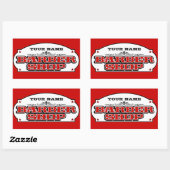 理髪店 長方形シール (シート)