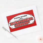 理髪店 長方形シール (封筒)