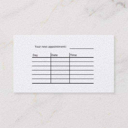 理髪用名刺 名刺 (裏面)