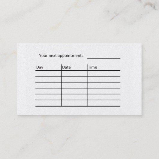 理髪用名刺 名刺 (裏面)